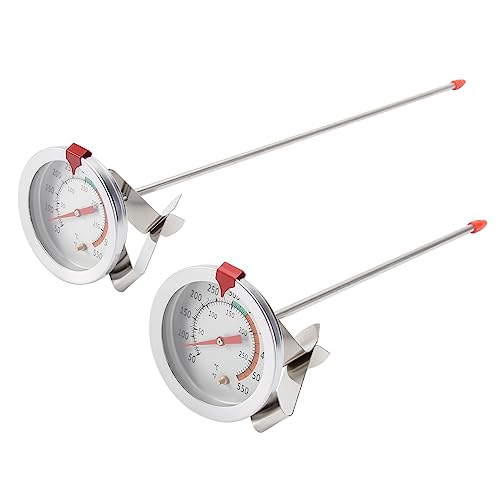 PartyKindom 2 Stk Friteuse-thermometer Fleischtemperaturanzeige Kochsonde Ofen Messgerät Temperaturfühler Rost Radiergummi Fleischthermometer Backthermometer Rostfreier Stahl Weiß von PartyKindom