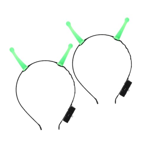 PartyKindom 2 Stück Halloween-Kopfbedeckung halloween kopfschmuck Halloween-Kopfschmuck Alien Boppers Stirnband Weihnachtshaarband Alien-Haarschmuck außerirdische Haarreifen Plastik Green von PartyKindom