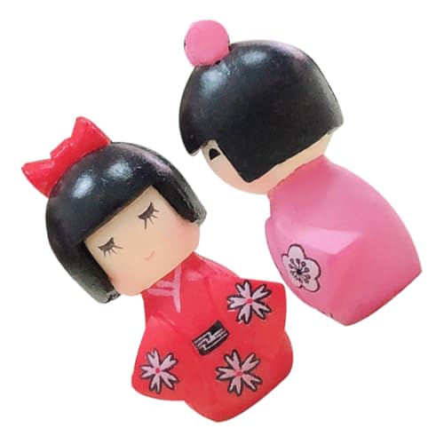 PartyKindom 2 Stück Mini Kimono Puppe japanische Miniatur-Dekorationen japanische miniaturen Wohnkultur Puppe Kleidung für traditionelle japanische Puppen Japanisches PVC von PartyKindom