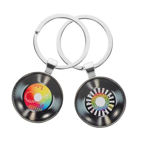 PartyKindom 2 Stück Teiliges Vinyl Schallplatten Schlüsselanhänger Kreativer Retro Musik Anhänger Langlebiges Dekoratives für Musikliebhaber Praktische Vintage Schlüsselringe PartyKindom 2 Stück Teiliges Vinyl Schallplatten Schlüsselanhänger Kreativer Retro Musik Anhänger Langlebiges Dekoratives für Musikliebhaber Praktische Vintage Schlüsselringe von PartyKindom