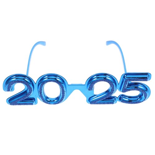 PartyKindom 2025 Silvester-Brille Dimensionale Form Neujahrsparty- -Requisite 2025 Neujahrsparty Digitale Dekorationsbrille Blau von PartyKindom