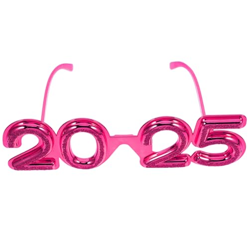 PartyKindom 2025 Silvester-Brille Dimensionale Form Neujahrsparty- -Requisite 2025 Neujahrsparty Digitale Dekorationsbrille Rose von PartyKindom