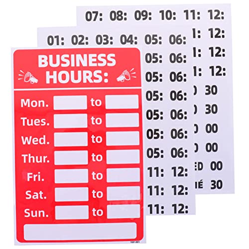 PartyKindom 2St Geschäftszeichen Registrierkasse für kleine Unternehmen Zeichen für Tür Öffnungszeiten Aufkleber öffnungszeiten schild Etikett offene Schilder für Geschäfte Stundenzeichen PVC von PartyKindom