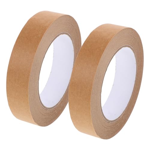 PartyKindom 2St Klebeband geschenkverpackung verpackungsband Abdeckband Paketband Stabiler Papiertape schleifen Kraft-Versandband braunes Kartonband braunes Packband Kraftpapier Brown von PartyKindom