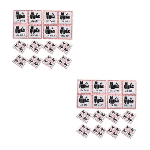 PartyKindom 2sets Batterieetikett Sicherheitslabel Batterietransportetiketten Warnaufkleber Für Die Batterie Batteriewarnschilder Kupferplattenaufkleber Black 200pcs*2 von PartyKindom