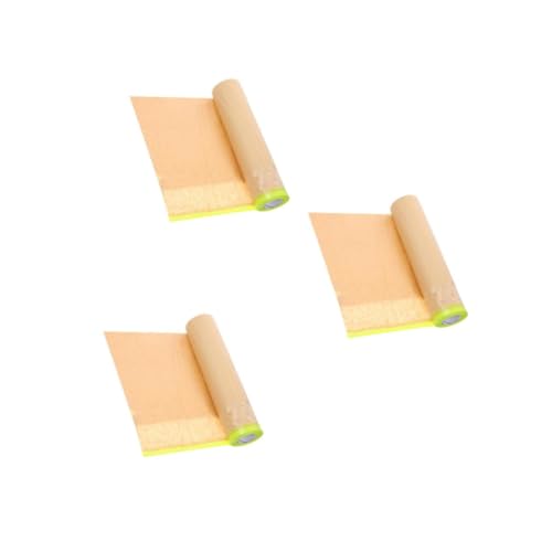 PartyKindom 3 Rollen Abdeckpapier Schutzpapier Farbschutz Papier schutzfolie Bastelpapier maler zubehör Klebeband zum Lackieren Farbspritzschutz Zubehör für Wandmalerei Kraftpapier Khaki von PartyKindom