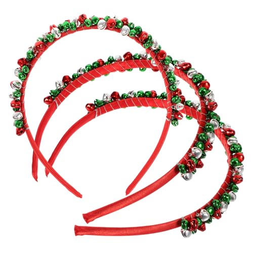 PartyKindom 3Pcs weihnachts haarschmuck weihnachtshaarschmuck Weihnachtsfeier Haarschmuck süße Urlaubsstirnbänder Weihnachtshaarband Stirnband für Frauen Weihnachtsstirnbänder PU-Leder von PartyKindom