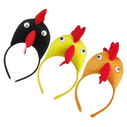 PartyKindom 3er Set Hühner Haarreifen Für - Plüsch Stirnbänder Huhn Und Küken Kostüm Accessoires Für Halloween - Karneval Und Kreative Kostümpartys von PartyKindom