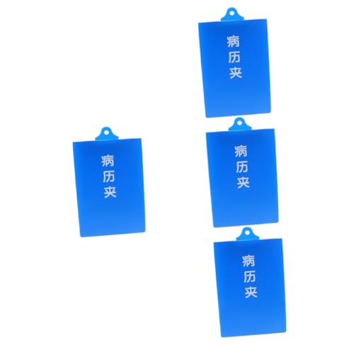 PartyKindom 4 Stück Dokumentenorganisator write board clipboard Patientenakte-Klemme Board-Clips Zwischenablage schreiben Dateiordner-Zwischenablage Klemmbrett mit Stauraum Heavy Duty pp Blue von PartyKindom