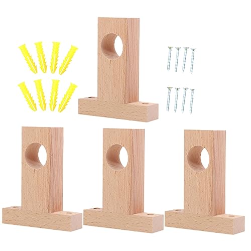PartyKindom 4Stücke Holz Gardinenstangen Halterungen Robuste Vorhangstangen Klammern für Einfache Montage Schlafzimmer Wohnzimmer und Büro Langlebige und Stilvolle Halterungen PartyKindom 4Stücke Holz Gardinenstangen Halterungen Robuste Vorhangstangen Klammern für Einfache Montage Schlafzimmer Wohnzimmer und Büro Langlebige und Stilvolle Halterungen von PartyKindom