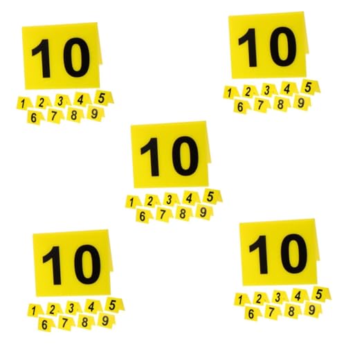 PartyKindom 5sets Nummernschild Festzelt Doppelt Beleuchtete Hausnummern Tischnummernkarten Acrylschild Hochzeitsdeko Wiederverwendbarer Nummernmarker Zahlenmarker Aus Acryl Yellow 10pcs*5 von PartyKindom