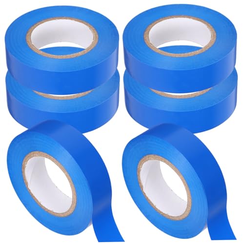 PartyKindom 6 Rollen Isolierband Farbiges Klebeband Dichtungsband Kabelbaum Klebeband Buntes Klebeband Elektrisches Band Auto-drahtband Hochtemperaturbänder Isolierbänder Pvc Blue von PartyKindom