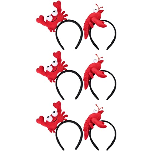 PartyKindom 6 Stück Stoff- -Haarreifen entzückende Kopfbedeckungen für Kinder (+ Krabbe, rot) Weihnachtsdekoration Geschenke Ornamente von PartyKindom
