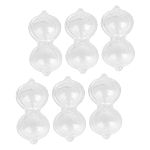 PartyKindom 6Pcs Mini -Sandglas Augenmuscheln zur Augenspülung süße Küchentimer Netter Timer sanduhr für sanduhr schlüsselanhänger Wasseruhr Zappelspielzeug Sanduhr- Plastik Weiß von PartyKindom