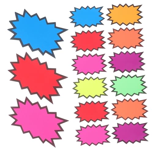 PartyKindom 80 Stück Burst Star Cutout Schilder Papier Burst Verkaufsetiketten Fluoreszierende Leuchtreklamen Burst Papier Schilder Blanko Verkaufspreise Papier Display Schilder Für von PartyKindom