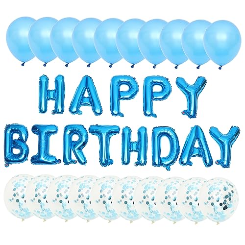 PartyKindom Geburtstagsfeier Ballon Layout Set Blaues Happy Birthday Ballon Dekorationsset Für Geburtstagsfeier Partybedarf Luftballons Geburtstagsdekorationen von PartyKindom