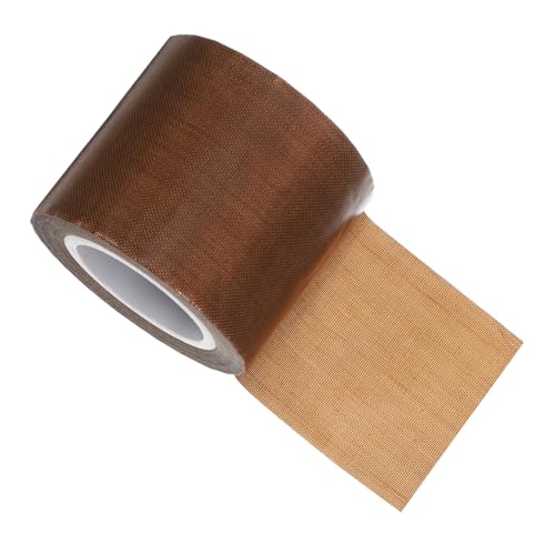 PartyKindom Teflonband Wärmeband Wärmeübertragungsband Thermisches Isolierband Nicht klebendes Band Hochtemperaturbeständiges Klebeband Heißsiegel-Ersatzstreifen Glasfaser Light Brown von PartyKindom