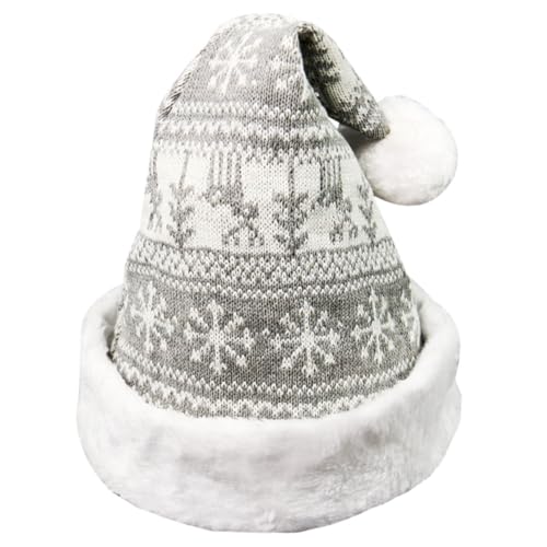 PartyKindom Weihnachtsmütze Frohe Weihnachten Weihnachtskopfbedeckung Weihnachtsstirnbänder Weihnachtszauber weihnachts party weihnachtsbekleidung Kostümhut für Erwachsene Hut- Garn Grey von PartyKindom