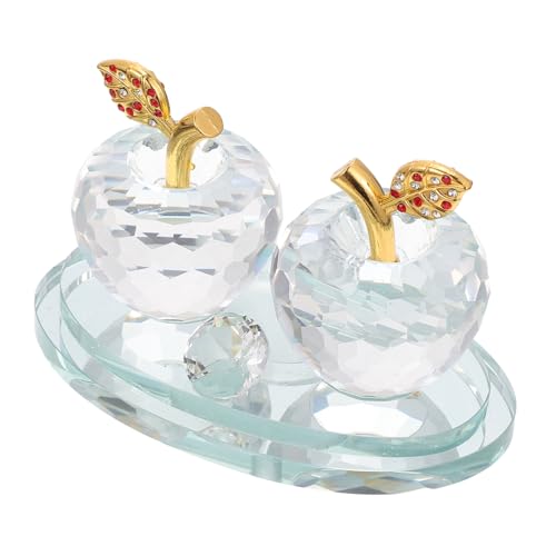 PartyKindom Weißes Kristall Apfel Ornament Auto Dekoration Wohnkultur Tischgewicht Weihnachtsdeko Geschenkidee für Büro Wohnzimmer PartyKindom Weißes Kristall Apfel Ornament Auto Dekoration Wohnkultur Tischgewicht Weihnachtsdeko Geschenkidee für Büro Wohnzimmer von PartyKindom