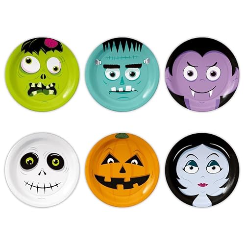 6 Teller * HALLOWEEN * aus Pappe für eine Halloween-Party oder Mottoparty | 18cm Größe | Geburtstag Party Pappteller Partyteller Plates von PartyPal