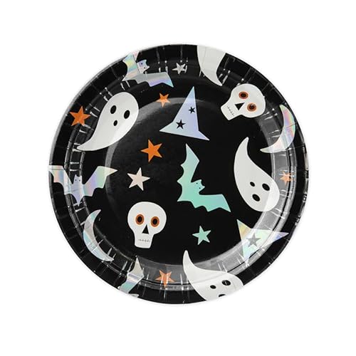 6 Teller * HALLOWEEN * aus Pappe für eine Halloween-Party oder Mottoparty | 18cm Größe | Geburtstag Party Pappteller Partyteller Plates von PartyPal