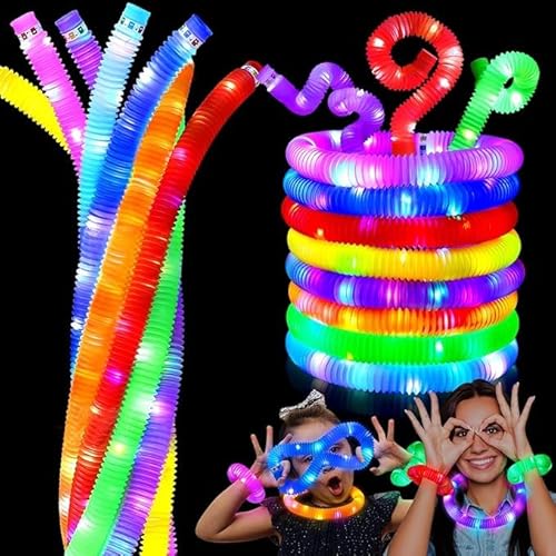 12 leuchtende Pop-Röhren mit 224 LED-Leuchten, leuchtende Partyartikel für dunkle Partys, Partygeschenke für Mädchen, Jungen und Kinder-Spielzeugpreise von PartySticks