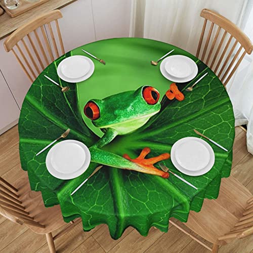 Runde Tischdecke, Frosch, aus Spitze, waschbar, Polyester, rund, perfekt für Buffet-Tische, Partys, 152 cm von PartyUnix