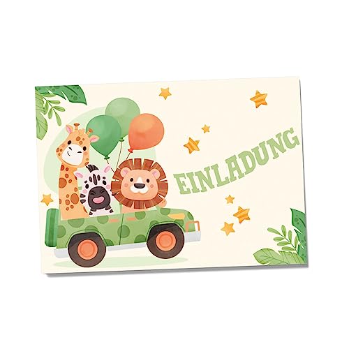 Partycards Einladungskarten Kindergeburtstag Mädchen und Junge, 12 Stück, Postkartenformat A6, Kinder Einladungskarten Geburtstag, Einladungskarten Kindergeburtstag Junge von Partycards