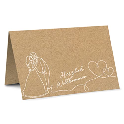 Partycards Tischkarten Hochzeit, Platzkarten Hochzeit, Namensschilder Hochzeit, Tischdeko Hochzeit, Namenskarten zum beschriften, 50 Stck. Format A7, Tischdekoration Hochzeit von Partycards