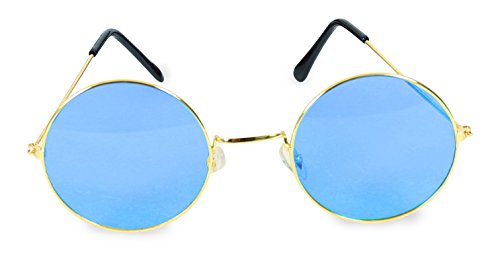 Partychic Brille Hippie 4, runde Gläser, 80er, Karneval *NEU bei Pibivbi (blau) von Partychic