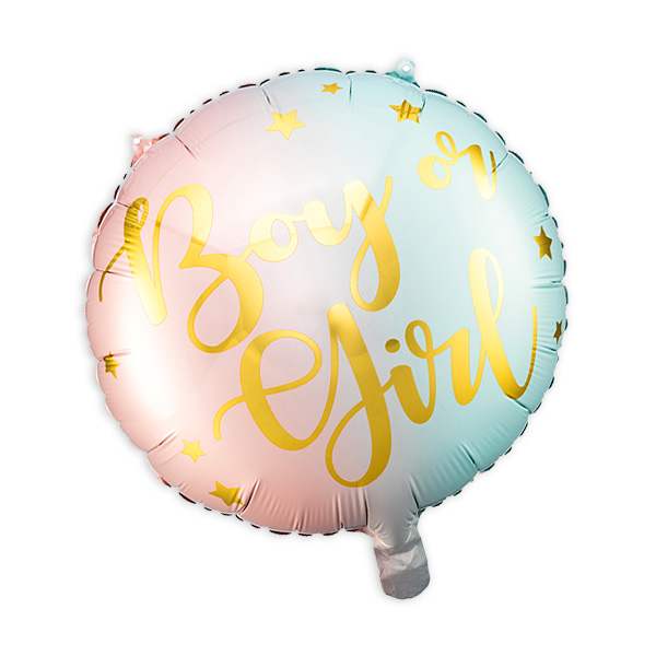 Folienballon Boy or Girl, Raumdekoration zur Gender Reveal Party, Ø 35cm von Partydeco PL