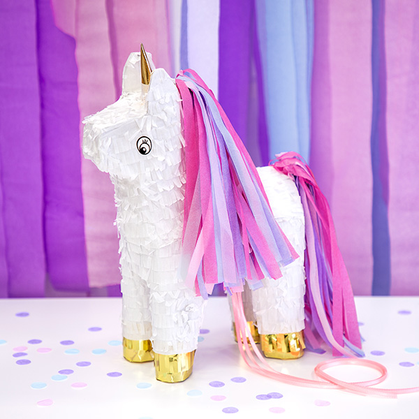 Einhorn-Pinata aus Pappe, 24,5cm x 34cm von Partydeco