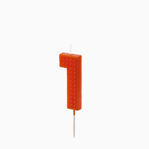 Geburtstagskerze Nummer 1, 6 cm, Rot von Partydeco