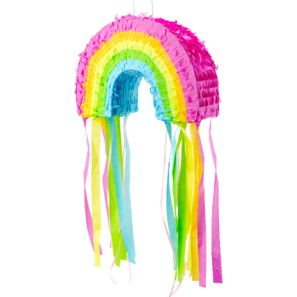 Regenbogen-Pinata aus Pappe, 30cm x 20cm von Partydeco