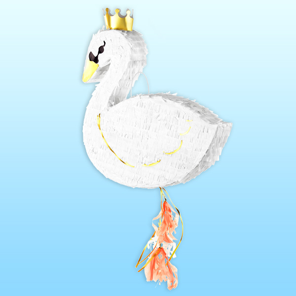 Schwan-Pinata aus Pappe, 46cm x 43cm von Partydeco