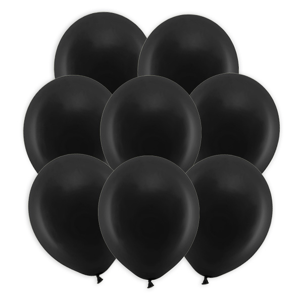 Schwarze Pastell-Ballons, 10 Stück, 30cm von Partydeco