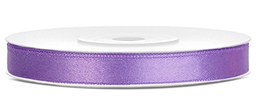 25m x 6mm Rolle Satinband Geschenkband Schleifenband Dekoband Satin Band Antennenband (Lila (004)) von Partydeko