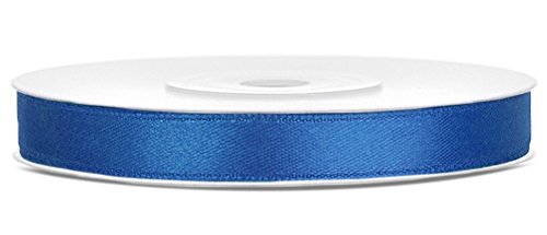 25m x 6mm Rolle Satinband Geschenkband Schleifenband Dekoband Satin Band Antennenband (Royalblau (074R)) von Partydeko