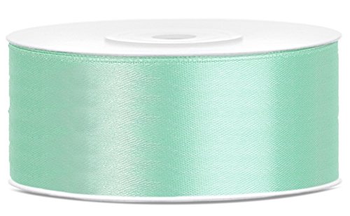 Partydeko 25m x 25mm Rolle Satinband Geschenkband Schleifenband Dekoband Satin Band (Mintgrün (103)) von Partydeko