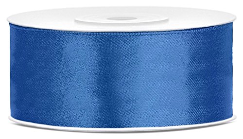 Partydeko 25m x 25mm Rolle Satinband Geschenkband Schleifenband Dekoband Satin Band (Royalblau (074R)) von Partydeko