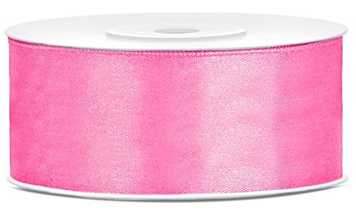 Partydeko 25m x 25mm Satinband Geschenkband Schleifenband Dekoband Satin Band (Rosa (081)) von Partydeko