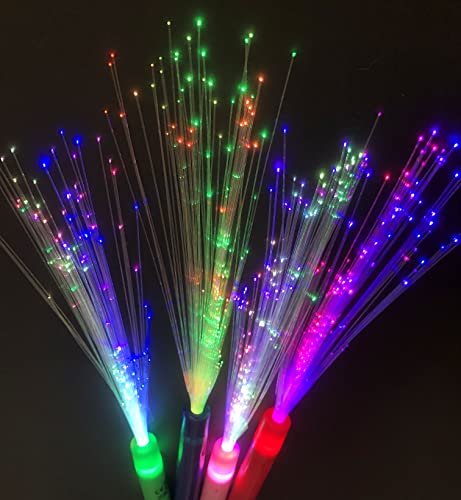 Partyknicklichter - 5 Stück LED Leuchtwedel Multicolor incl. Batterien - Glasfaserleuchtstab leuchtet in vielen Farben - für Party, Konzert und Hochzeit von Partyknicklichter