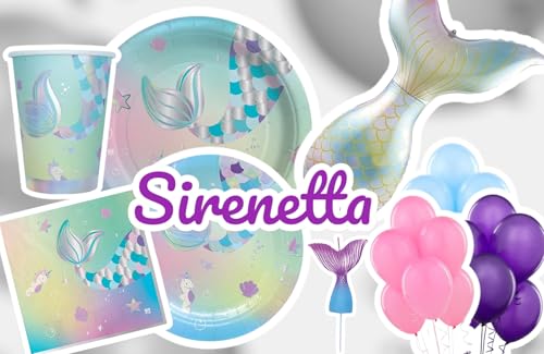 Party-Set, Geburtstag, besondere Anlässe, Dekoration und Dekoration für Partys (Sirena) von Partylandia