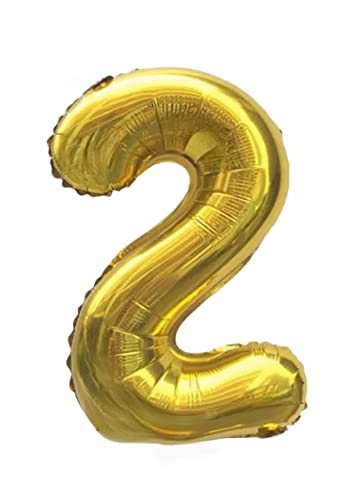 PartyNow! XXL Folienballon Zahl für Geburtstag - Luftballon 40" 101 cm - Farbe Gold - Nummer 1 2 3 4 5 6 7 8 9 0 - Fliegt mit Helium (2) von Partynow!