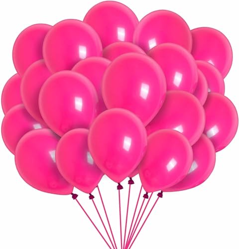 Luftballons Geburtstag [100 Stück] • 30cm Premium Ballons aus 100% Naturlatex • für Luft und Helium • Deko Dekoration Kindergeburtstag Partydeko Party (Magenta) von Partypal