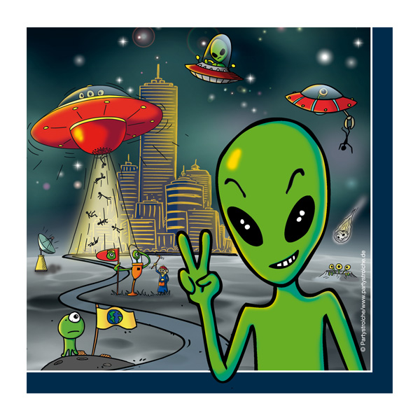 Servietten Alien Party, 20 St. von Partystrolche