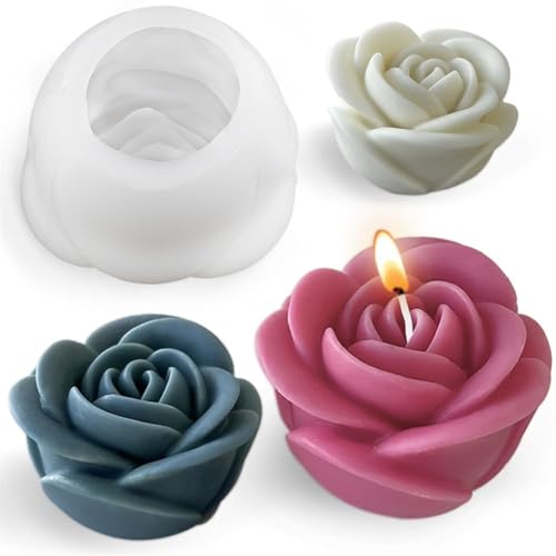 3 Stück Rose Blumen Silikonform Kerzen Formen Silikon Kerzen Selber Machen Set Silikonformen Gießformen Blume Kerze Epoxidharz Formen Kerzenformen Zum Gießen Kerzenform Resin Form Harz Gießen Set von Paryou