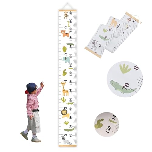 Messlatte Kinder, GrößEnmesser füR Kinder, Tier MeßLatte Kinder Wachstumsmesser Messleiste, Messlatten füR Baby- & Kleinkinderzimmer, Messleite Lineal füR Kinder 150cm X 20cm von Paryou