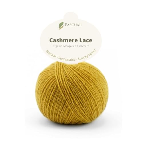 PASCUALI | Bio Cashmere Lace. Strickwolle aus 100% Kaschmirwolle Wolle zum Stricken und Häkeln, 1 Knäuel - 50g - Farbe: Curry 22 von Pascuali