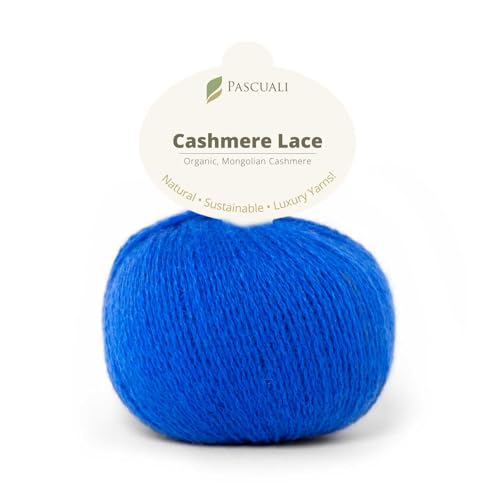 PASCUALI | Bio Cashmere Lace. Strickwolle aus 100% Kaschmirwolle Wolle zum Stricken und Häkeln, 1 Knäuel - 25g - Farbe: Kobalt 36 von Pascuali